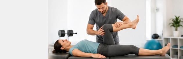 profissional aplicando a tecnica de fisioterapia